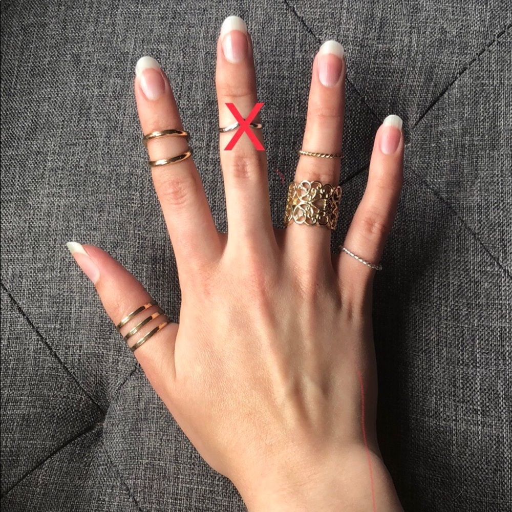 Ring set! Gold and silver rings size 6,5,4,3